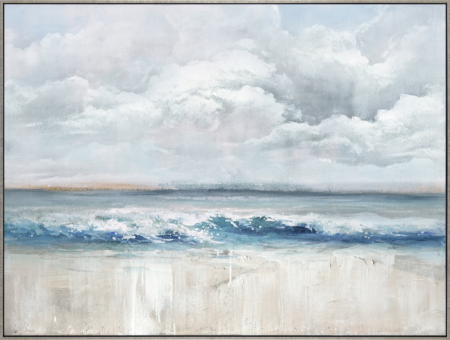 Shoreline Canvas In Antique Silver Frame