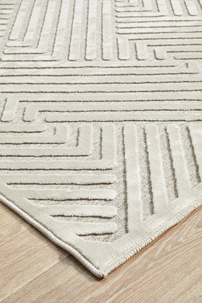 New York Cindy Natural White Rectangle Rug